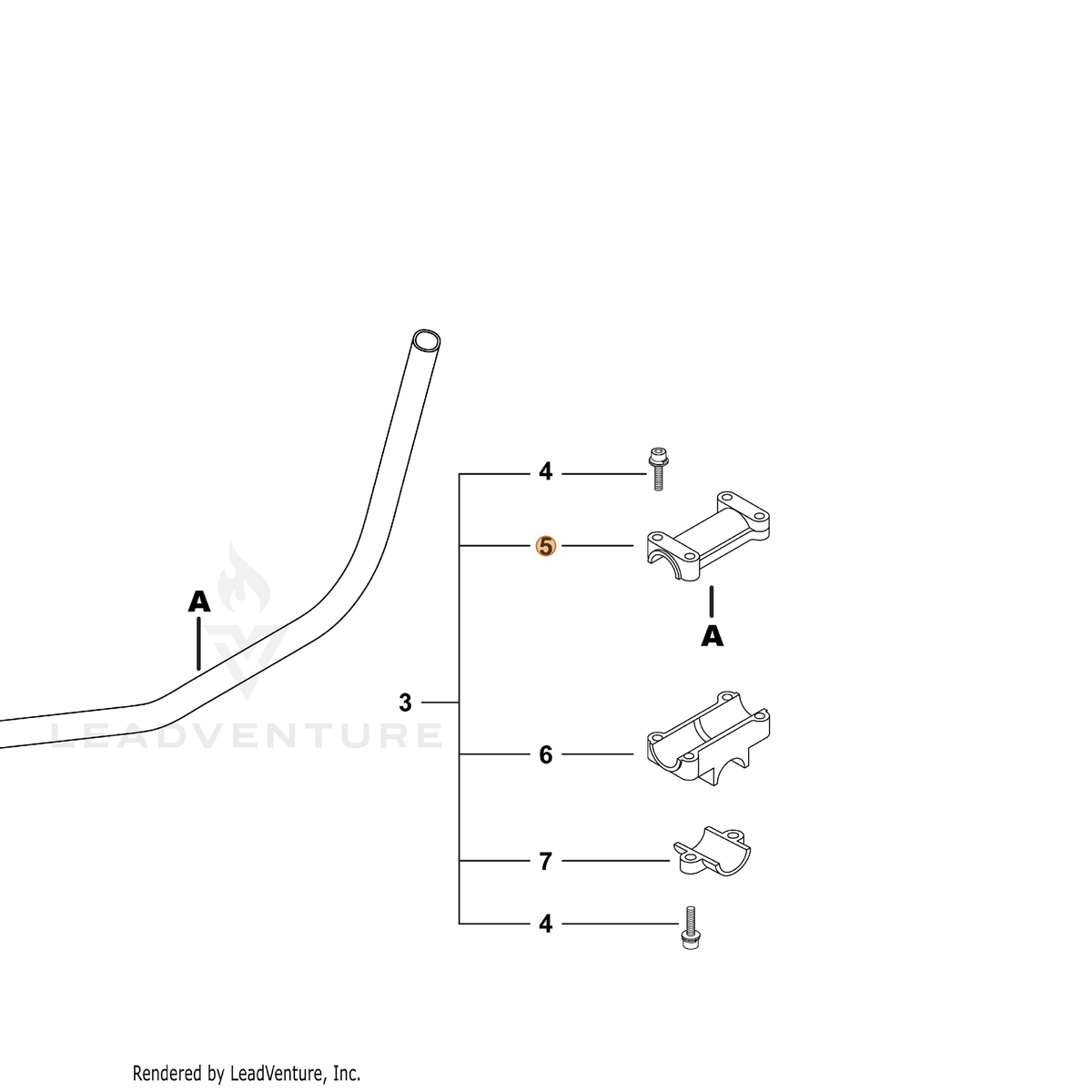ECHO part 35131322332 — IPL diagram snippet (6x zoom, amber highlight)