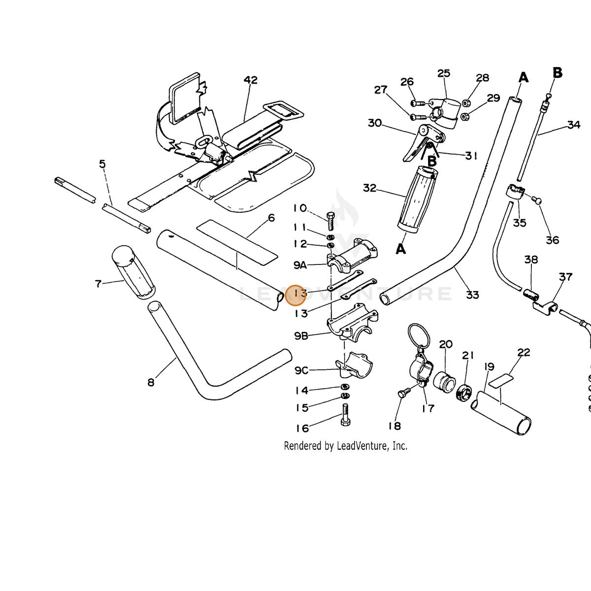 ECHO part 35131904130 — IPL diagram snippet (6x zoom, amber highlight)