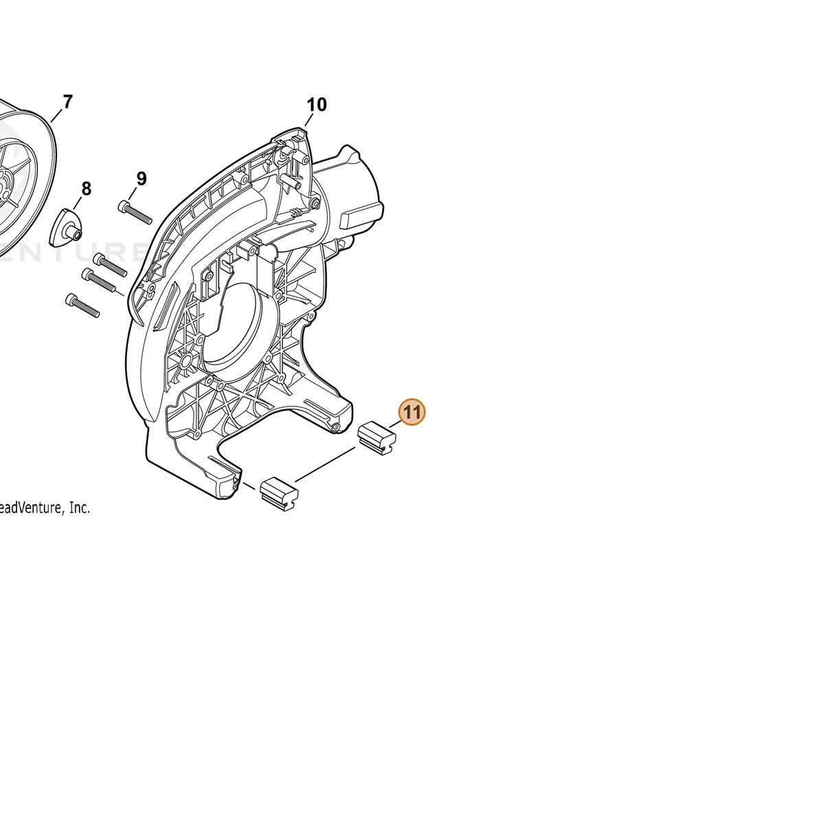 ECHO part 35133520560 — IPL diagram snippet (6x zoom, amber highlight)
