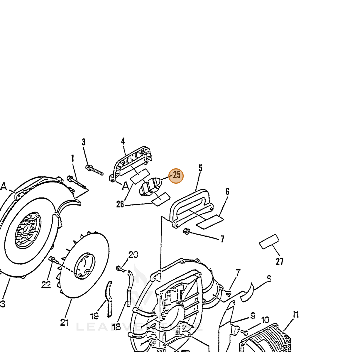 ECHO part 35133708260 — IPL diagram snippet (6x zoom, amber highlight)