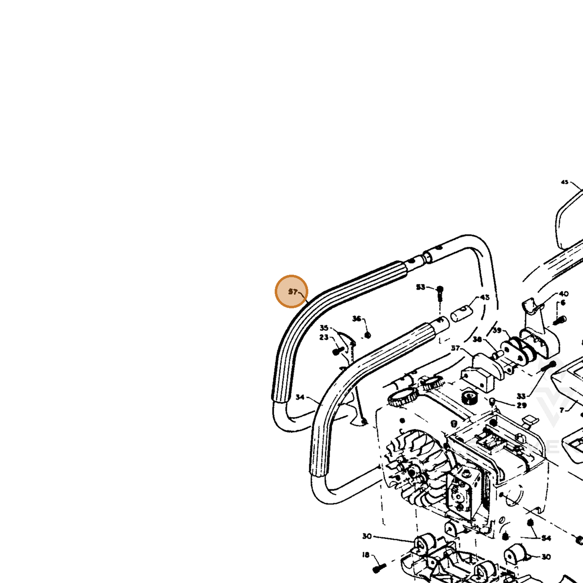 ECHO part 35140510330 — IPL diagram snippet (6x zoom, amber highlight)