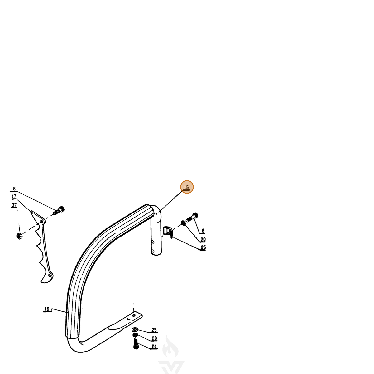 ECHO part 35140600330 — IPL diagram snippet (6x zoom, amber highlight)
