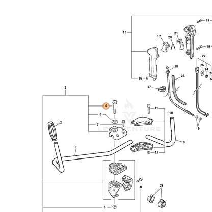 ECHO part 35142152130 — IPL diagram snippet (6x zoom, amber highlight)