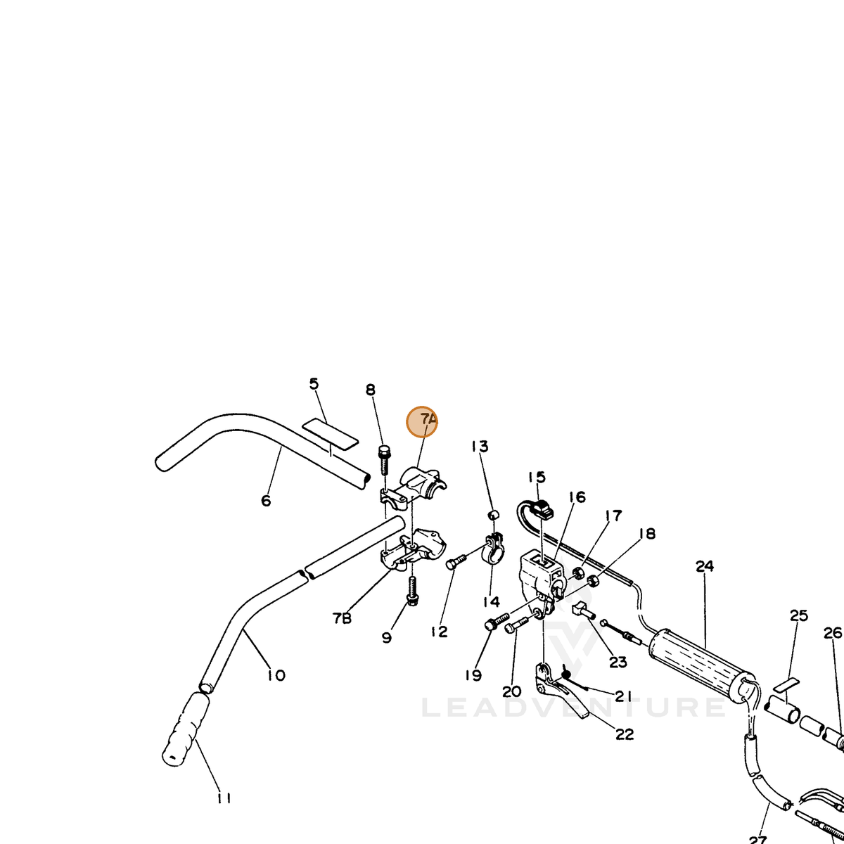 ECHO part 35160125130 — IPL diagram snippet (6x zoom, amber highlight)