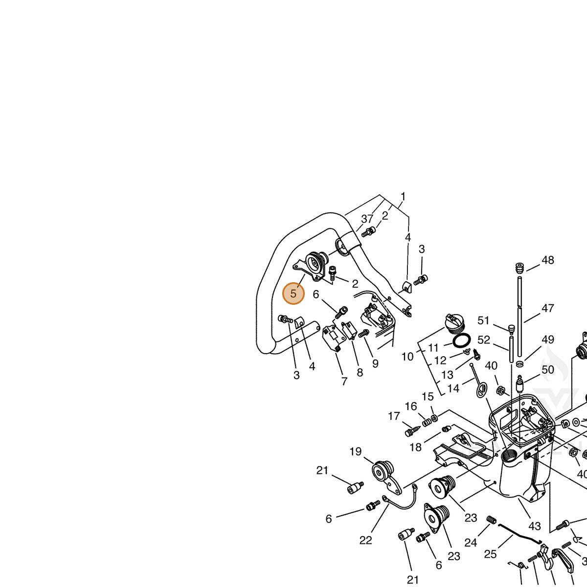 ECHO part 35160516430 — IPL diagram snippet (6x zoom, amber highlight)