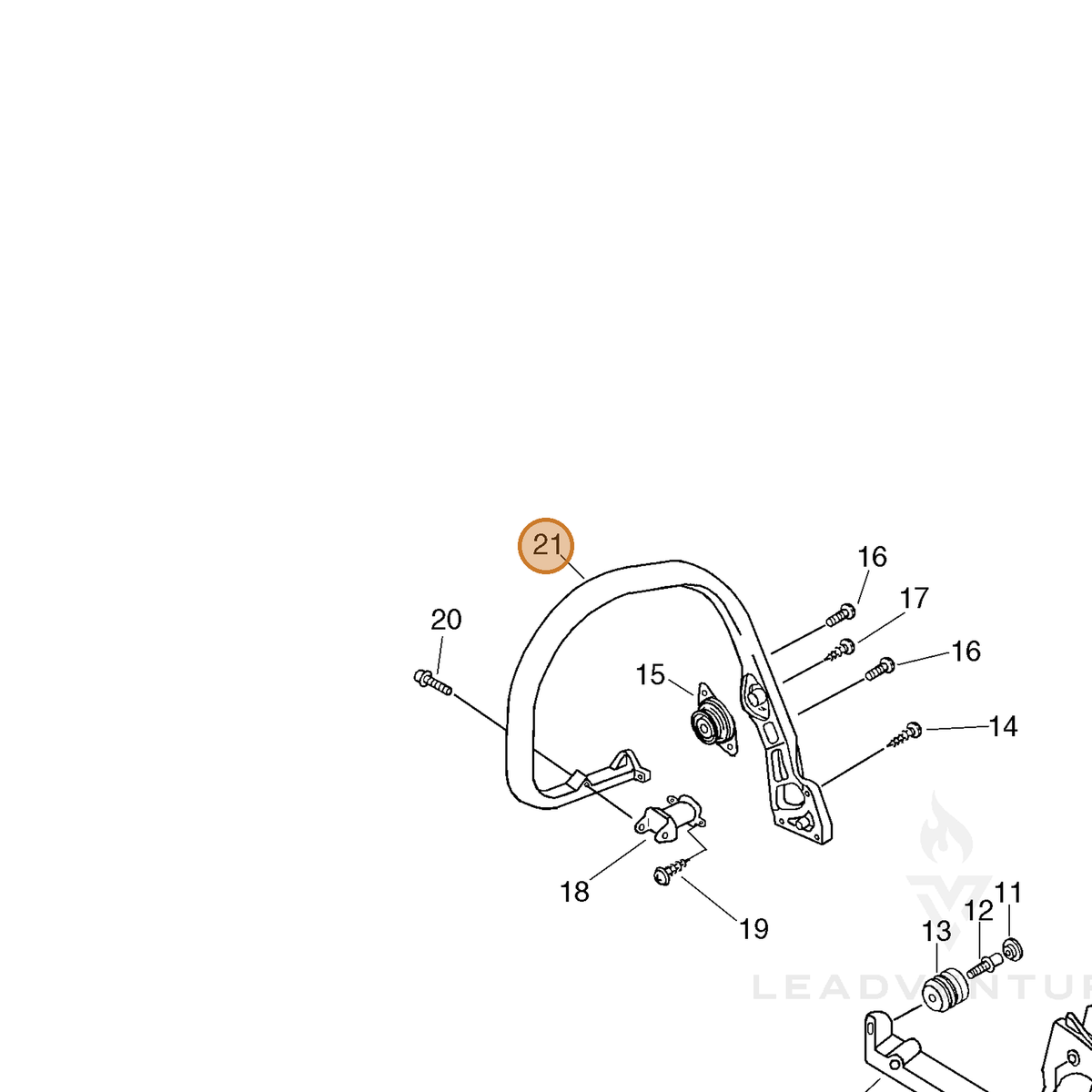 ECHO part 35160660932 — IPL diagram snippet (6x zoom, amber highlight)