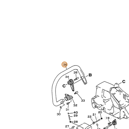 ECHO part 35161035430 — IPL diagram snippet (6x zoom, amber highlight)