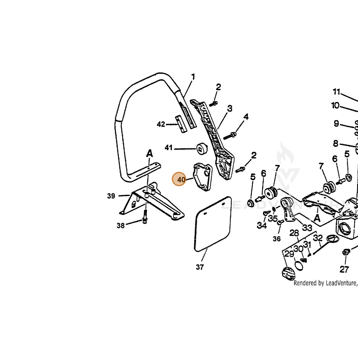 ECHO part 35161207061 — IPL diagram snippet (6x zoom, amber highlight)