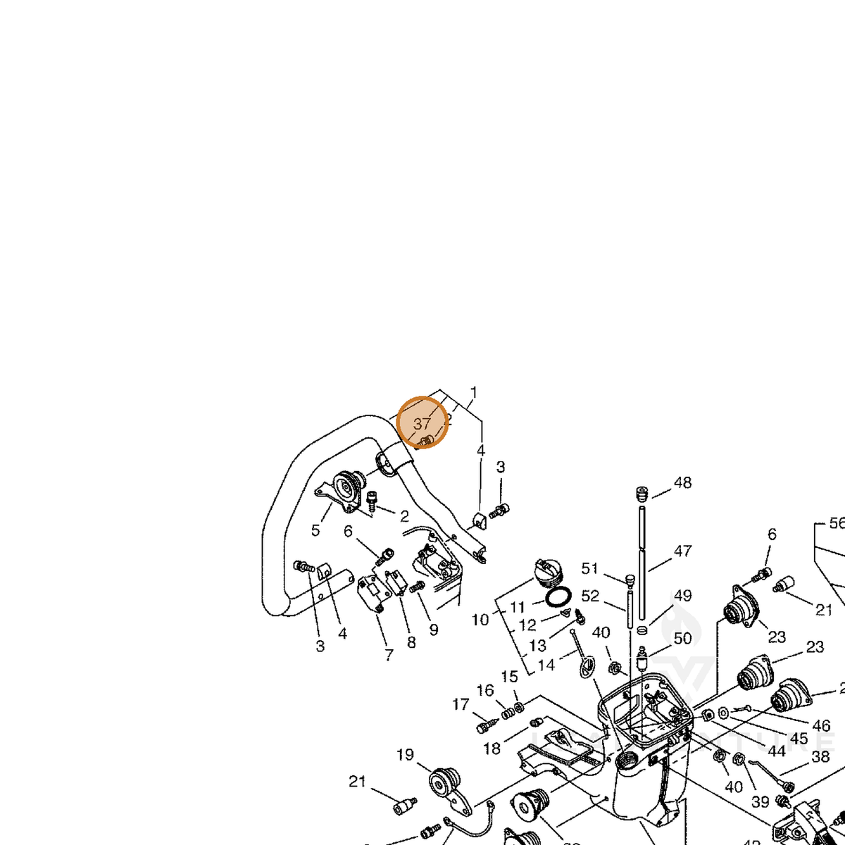 ECHO part 35161305260 — IPL diagram snippet (6x zoom, amber highlight)