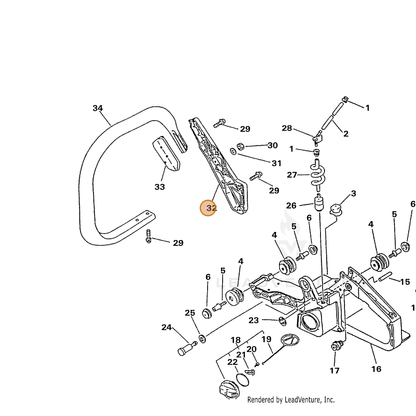 ECHO part 35161333930 — IPL diagram snippet (6x zoom, amber highlight)