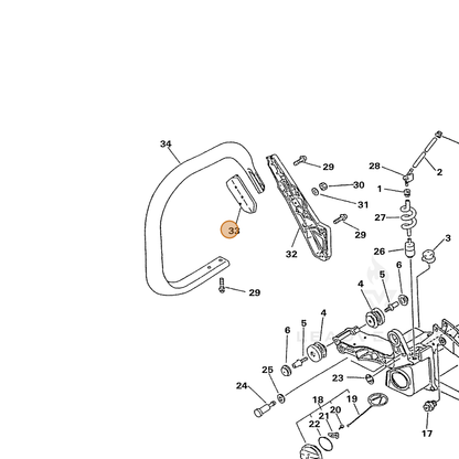 ECHO part 35161433930 — IPL diagram snippet (6x zoom, amber highlight)