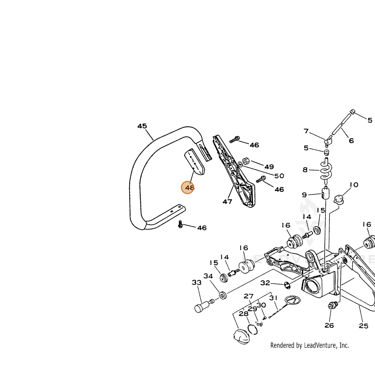 ECHO part 35161437531 — IPL diagram snippet (6x zoom, amber highlight)