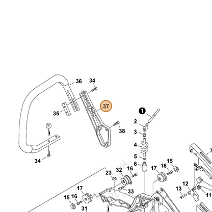 ECHO part 35161460830 — IPL diagram snippet (6x zoom, amber highlight)