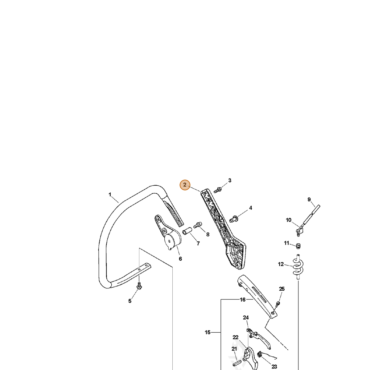ECHO part 35161638130 — IPL diagram snippet (6x zoom, amber highlight)