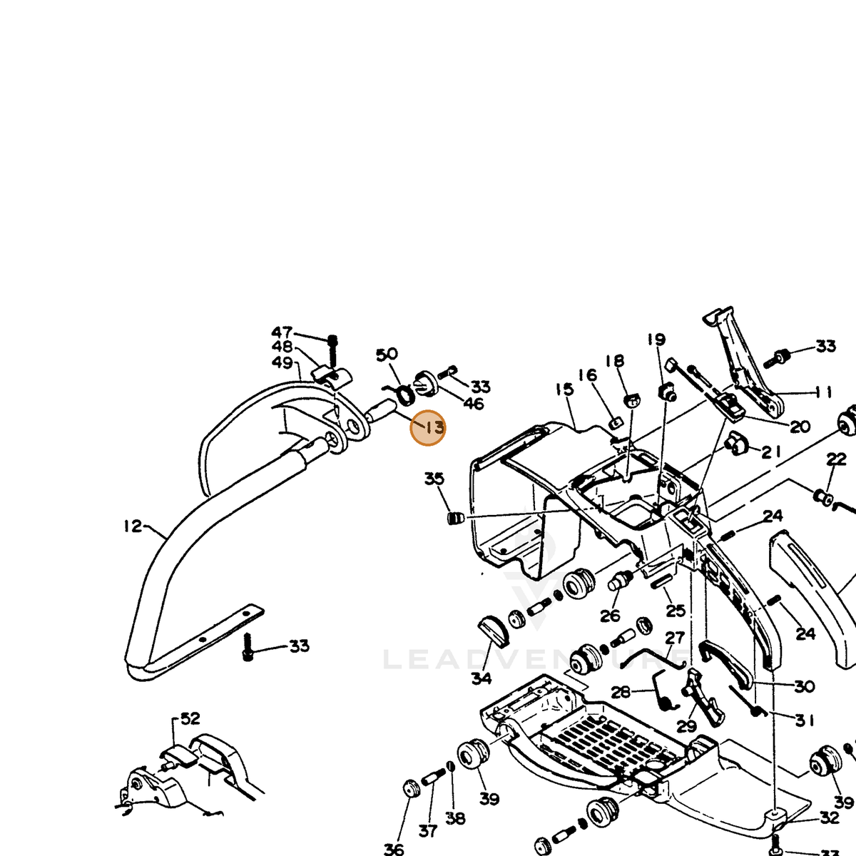 ECHO part 35161716330 — IPL diagram snippet (6x zoom, amber highlight)