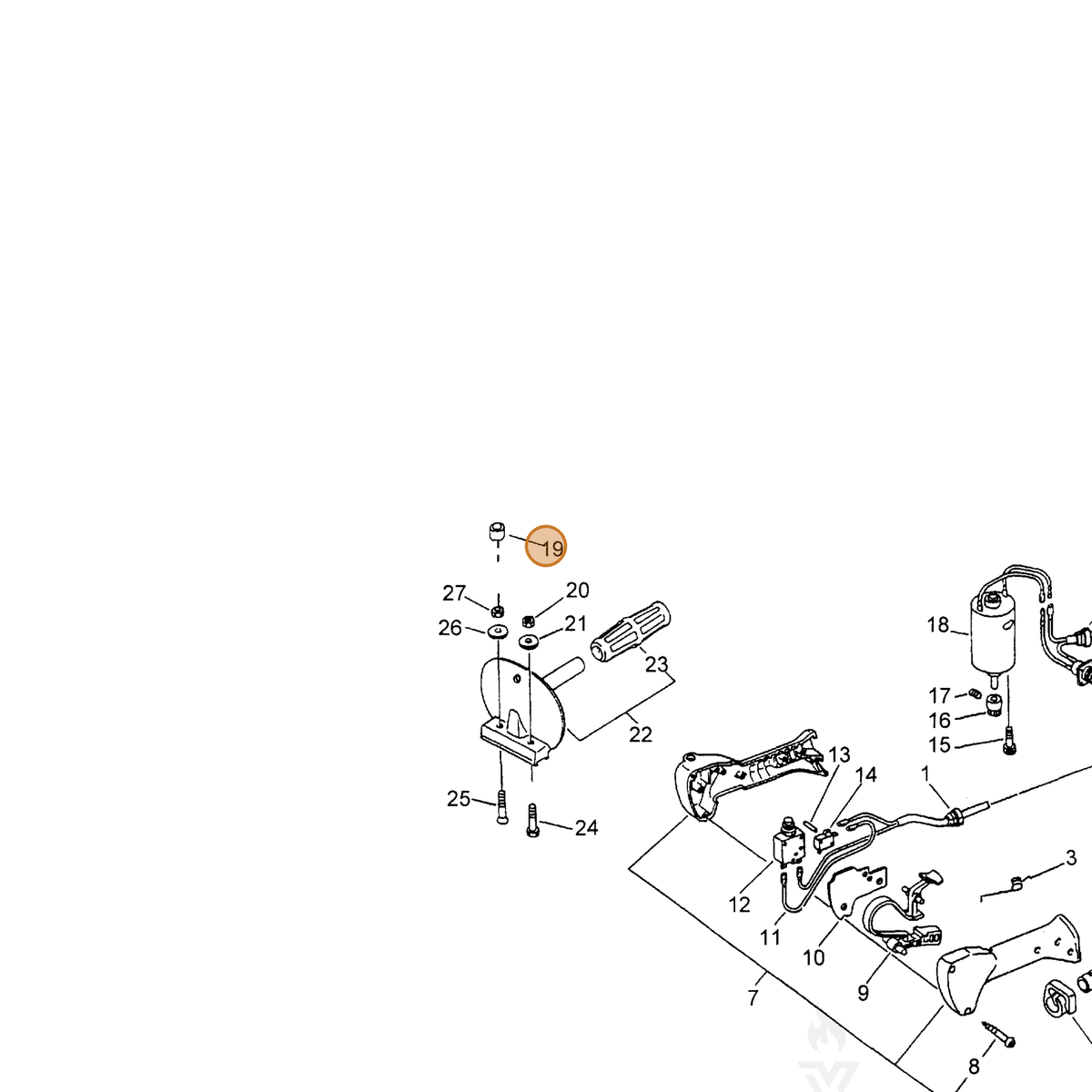 ECHO part 35161720060 — IPL diagram snippet (6x zoom, amber highlight)