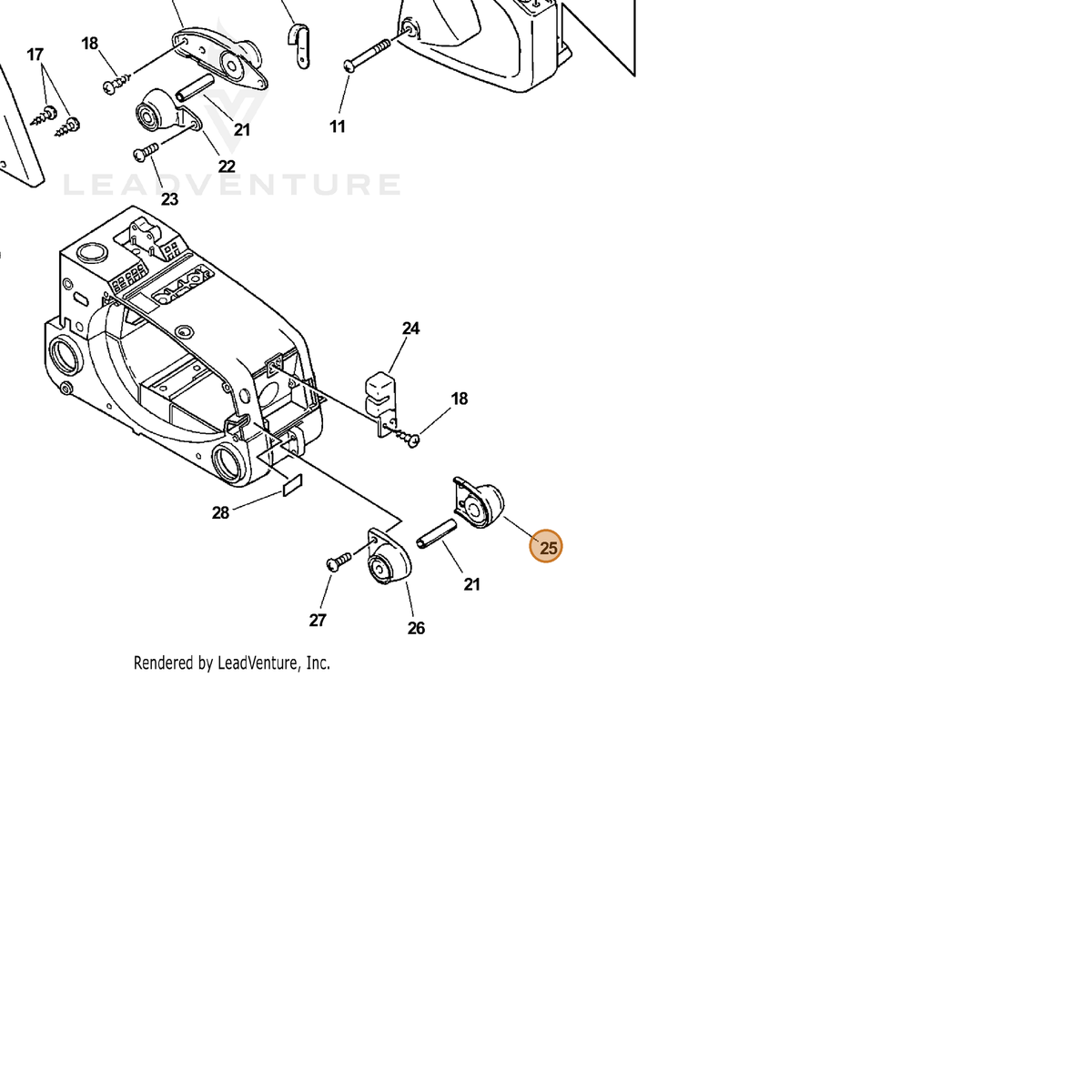 ECHO part 35162139430 — IPL diagram snippet (6x zoom, amber highlight)