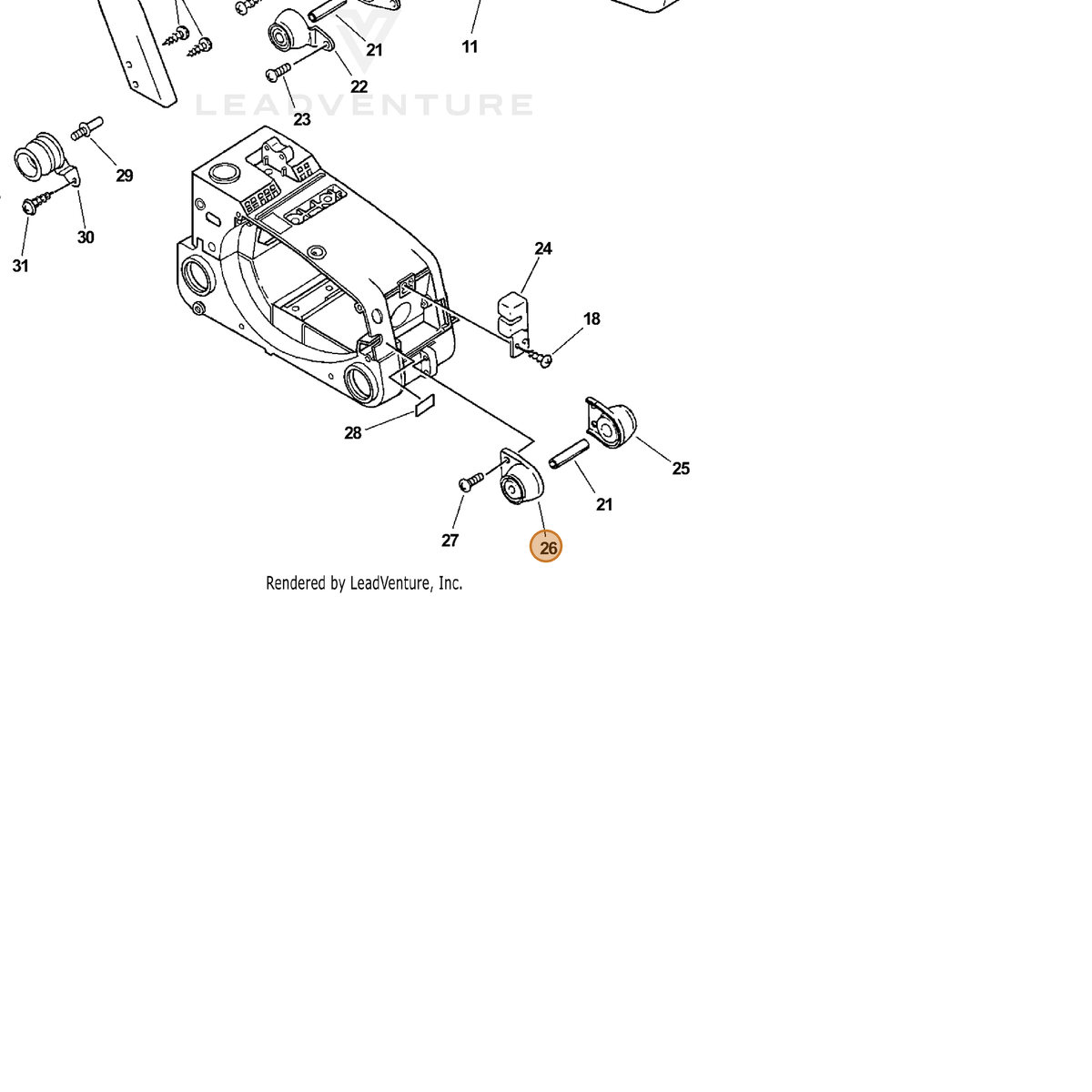 ECHO part 35162439430 — IPL diagram snippet (6x zoom, amber highlight)