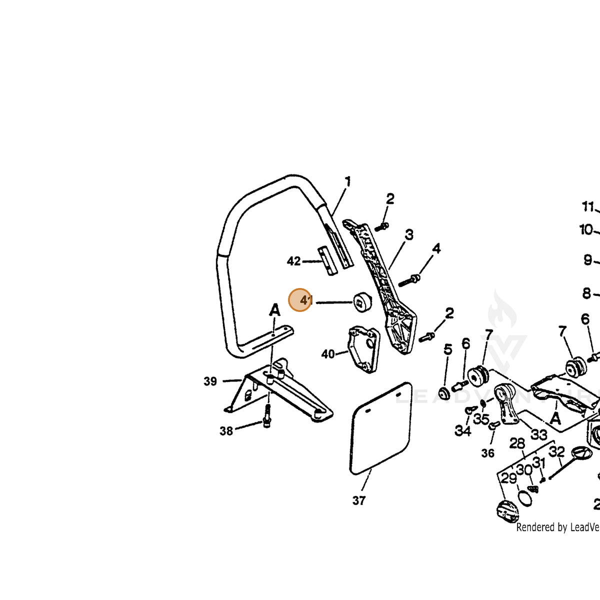 ECHO part 35163006060 — IPL diagram snippet (6x zoom, amber highlight)