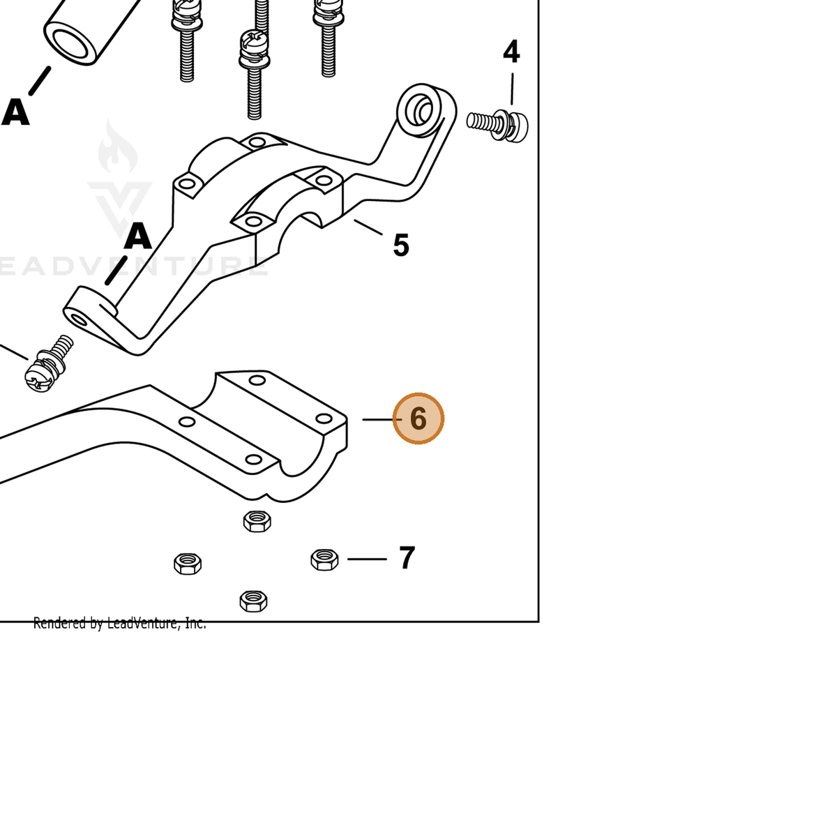 ECHO part 35164355630 — IPL diagram snippet (6x zoom, amber highlight)