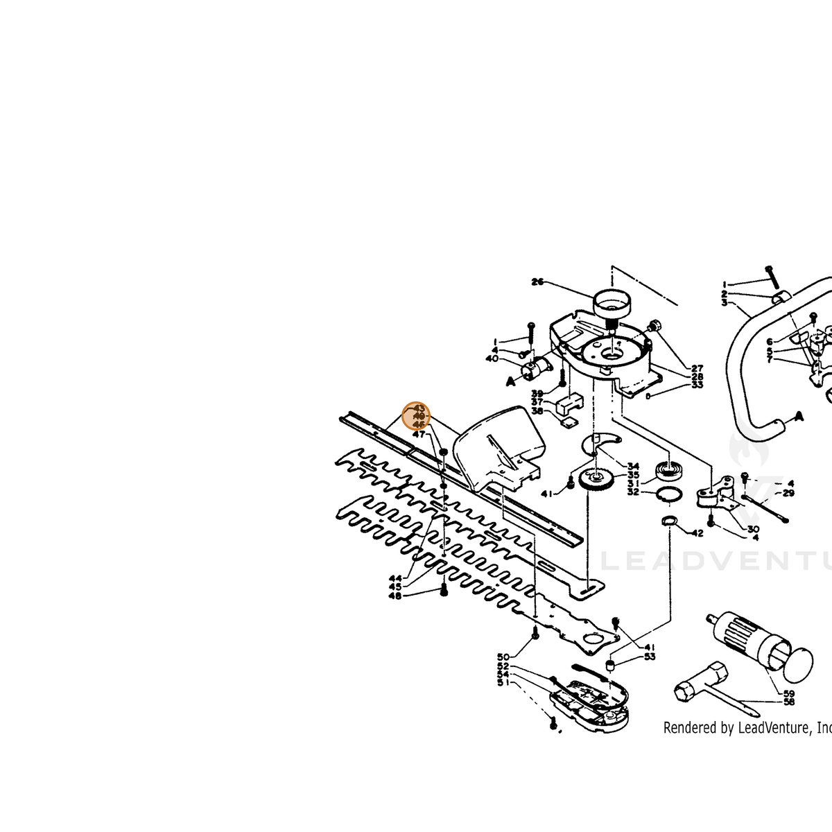 ECHO part 35180501360 — IPL diagram snippet (6x zoom, amber highlight)