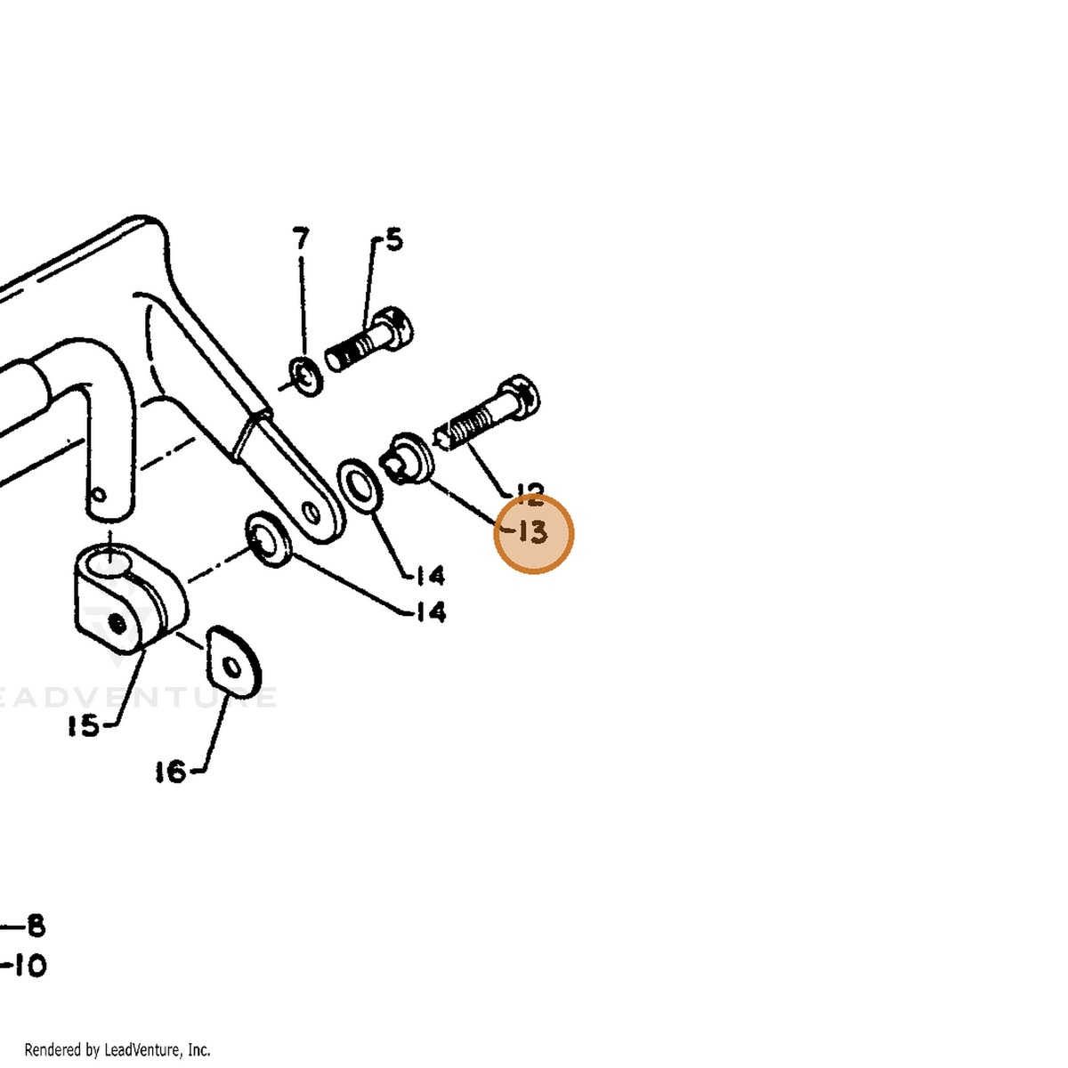 ECHO part 35182713330 — IPL diagram snippet (6x zoom, amber highlight)