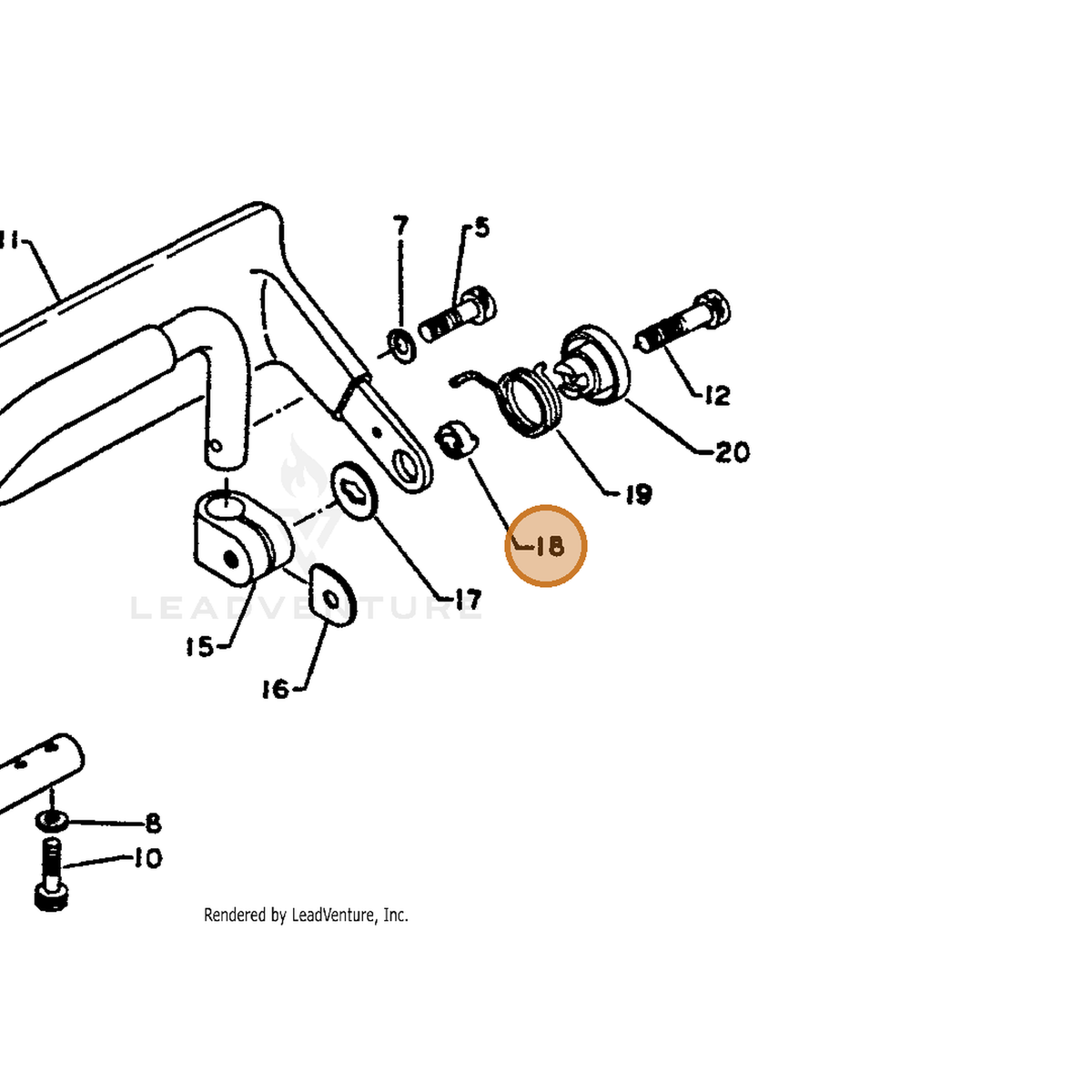 ECHO part 35182713331 — IPL diagram snippet (6x zoom, amber highlight)