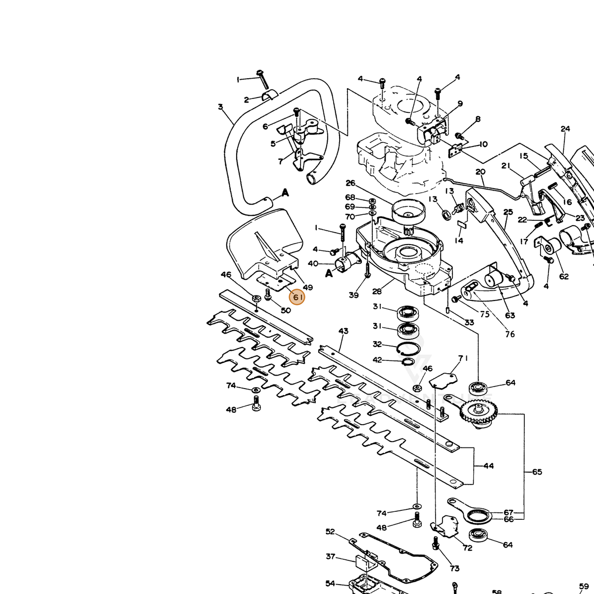 ECHO part 35183303060 — IPL diagram snippet (6x zoom, amber highlight)
