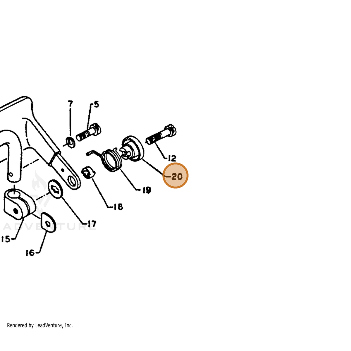 ECHO part 35183313330 — IPL diagram snippet (6x zoom, amber highlight)