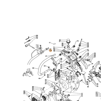 ECHO part 35183316030 — IPL diagram snippet (6x zoom, amber highlight)