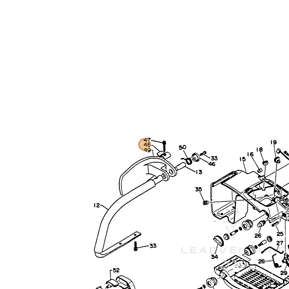 ECHO part 35184018330 — IPL diagram snippet (6x zoom, amber highlight)