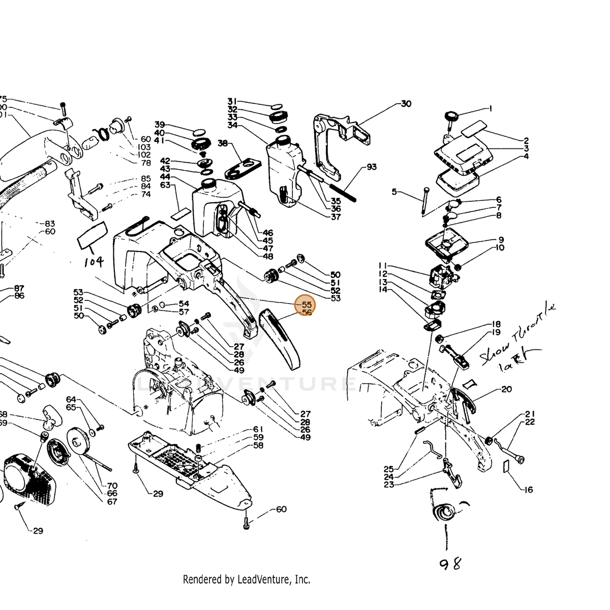 ECHO part 35190515830 — IPL diagram snippet (6x zoom, amber highlight)