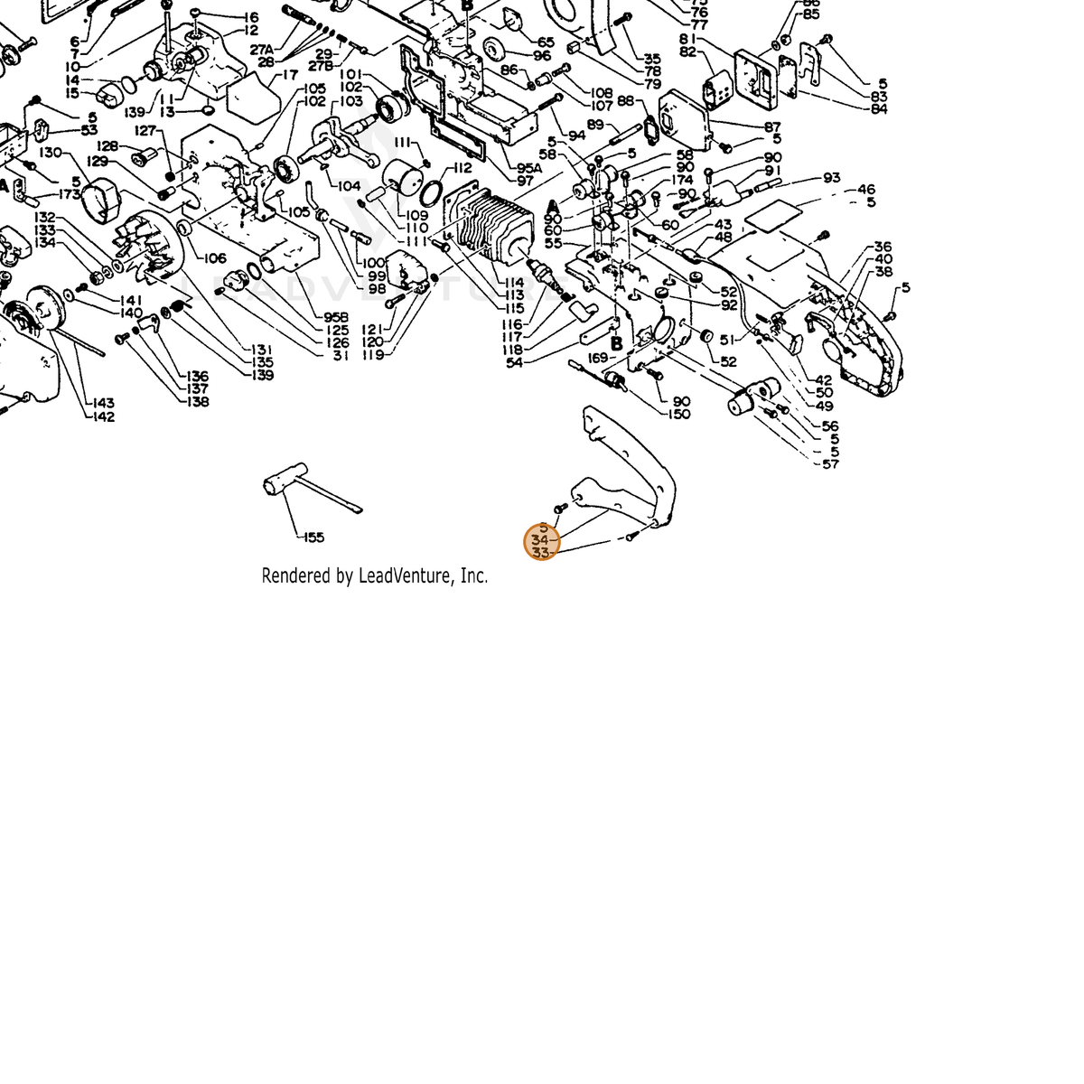 ECHO part 35190915031 — IPL diagram snippet (6x zoom, amber highlight)
