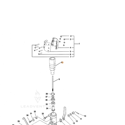 ECHO part 35205326160 — IPL diagram snippet (6x zoom, amber highlight)