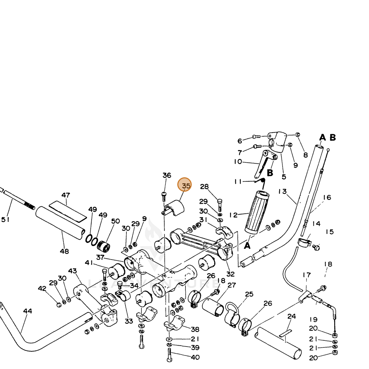 ECHO part 35209005330 — IPL diagram snippet (6x zoom, amber highlight)