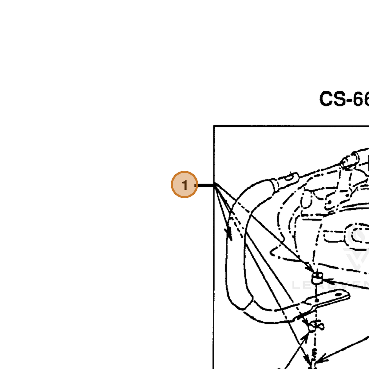 ECHO part 35210118430 — IPL diagram snippet (6x zoom, amber highlight)