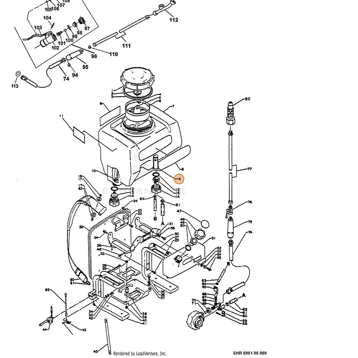 ECHO part 35611110510 — IPL diagram snippet (6x zoom, amber highlight)