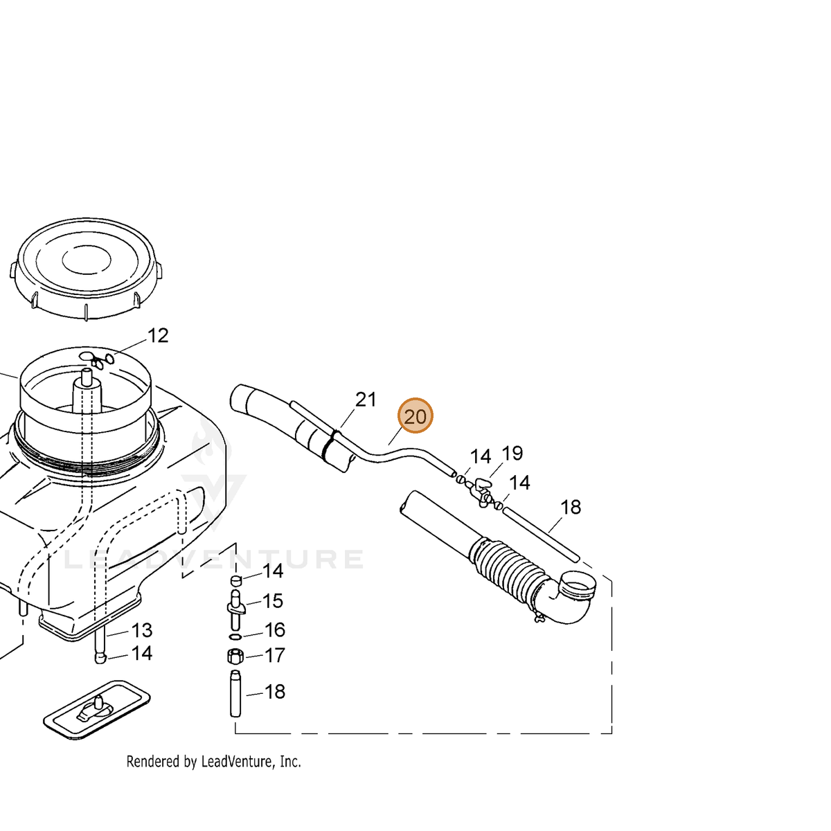 ECHO part 35701102410 — IPL diagram snippet (6x zoom, amber highlight)