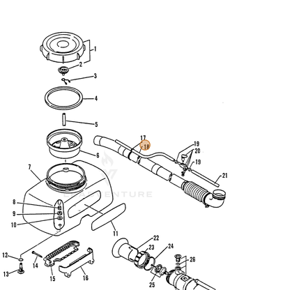 ECHO part 35701103460 — IPL diagram snippet (6x zoom, amber highlight)