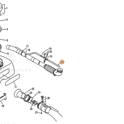 ECHO part 35701203460 — IPL diagram snippet (6x zoom, amber highlight)