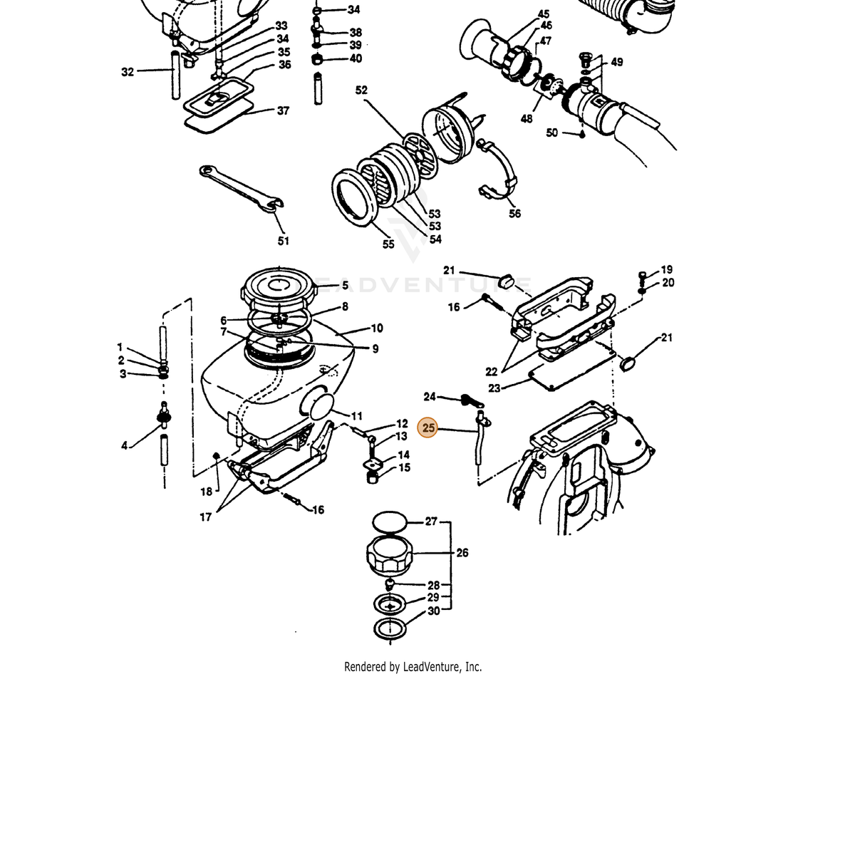 ECHO part 36301501110 — IPL diagram snippet (6x zoom, amber highlight)