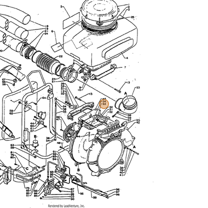 ECHO part 37061303210 — IPL diagram snippet (6x zoom, amber highlight)