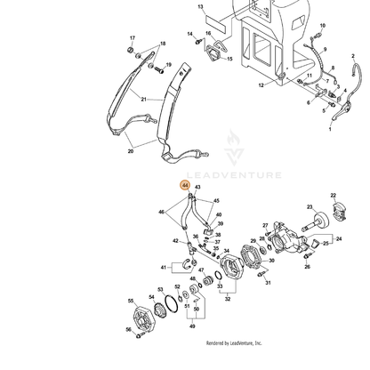 ECHO part 38201212710 — IPL diagram snippet (6x zoom, amber highlight)