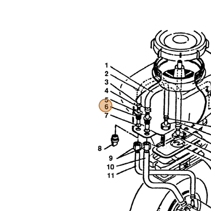 ECHO part 38601201110 — IPL diagram snippet (6x zoom, amber highlight)