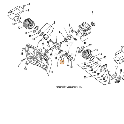 ECHO part 39000310460 — IPL diagram snippet (6x zoom, amber highlight)