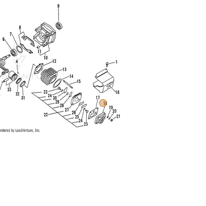 ECHO part 39001410460 — IPL diagram snippet (6x zoom, amber highlight)