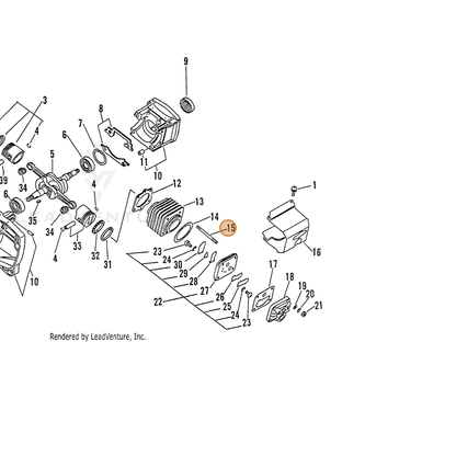 ECHO part 39001610460 — IPL diagram snippet (6x zoom, amber highlight)
