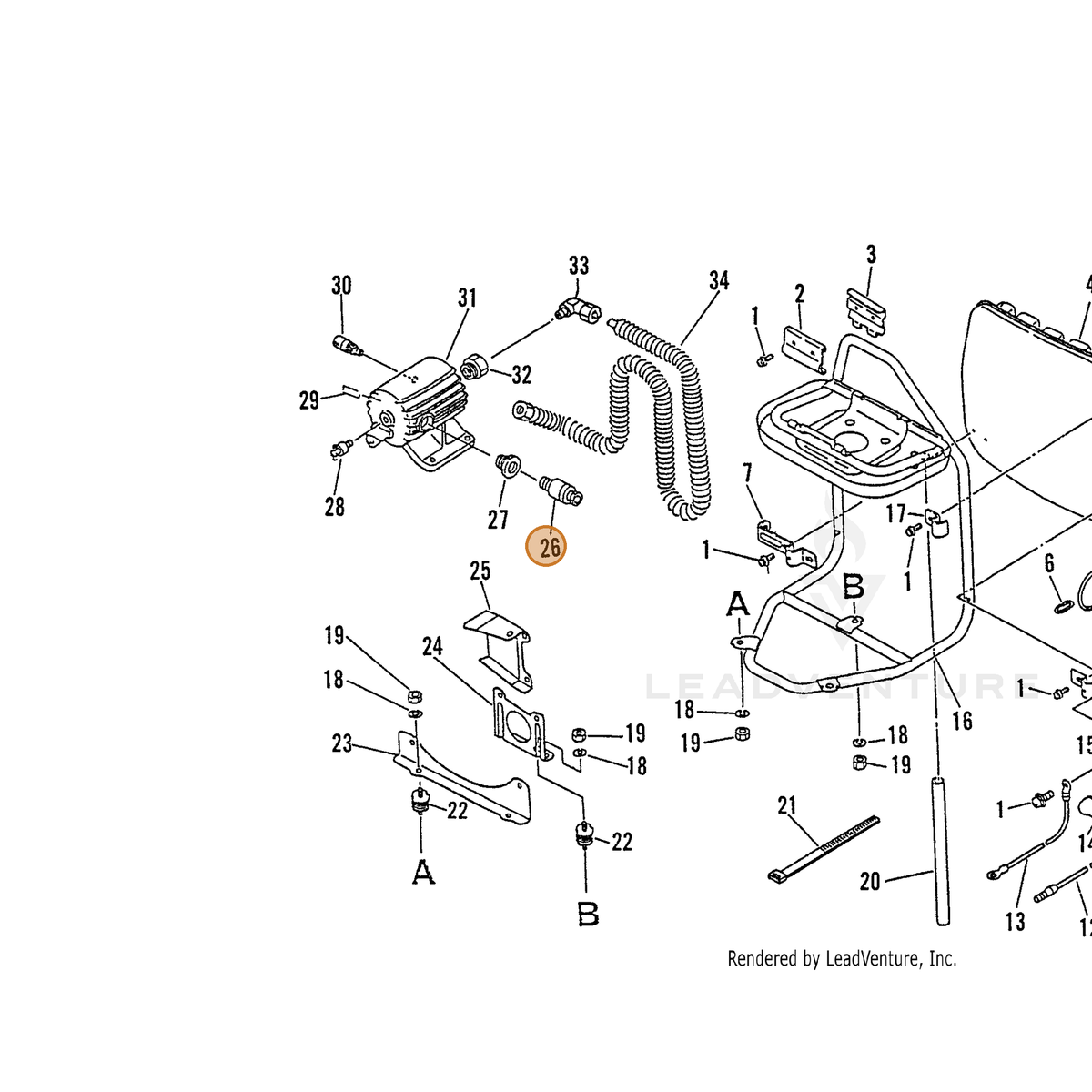 ECHO part 39010510560 — IPL diagram snippet (6x zoom, amber highlight)