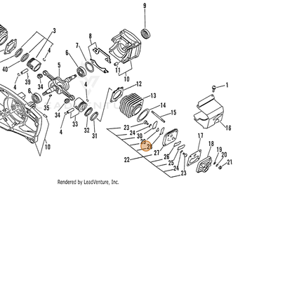 ECHO part 39011210460 — IPL diagram snippet (6x zoom, amber highlight)