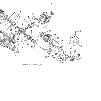 ECHO part 39011310460 — IPL diagram snippet (6x zoom, amber highlight)